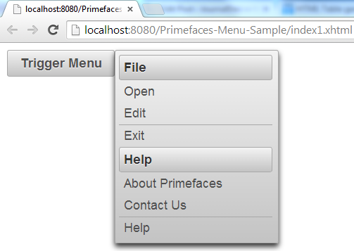 PrimeFaces Menu toàn tập