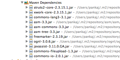 Struts2 maven dependencies