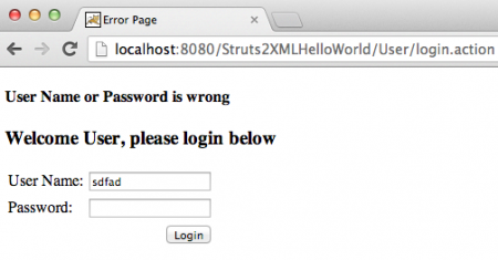 Struts Hello World XML Error