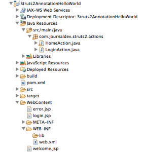 Struts2 Hello World Annotation Project