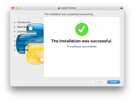 python install mac success