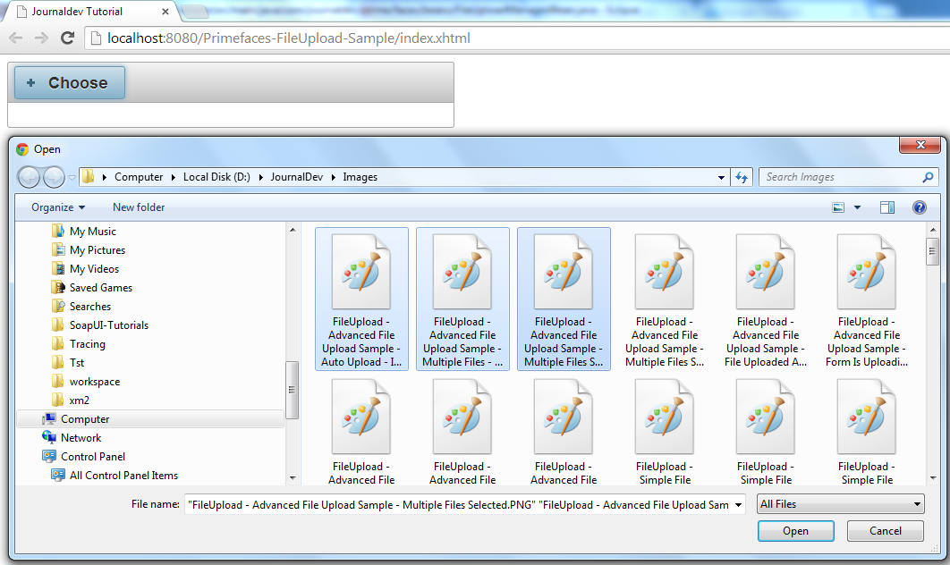 fileupload trong PrimeFaces