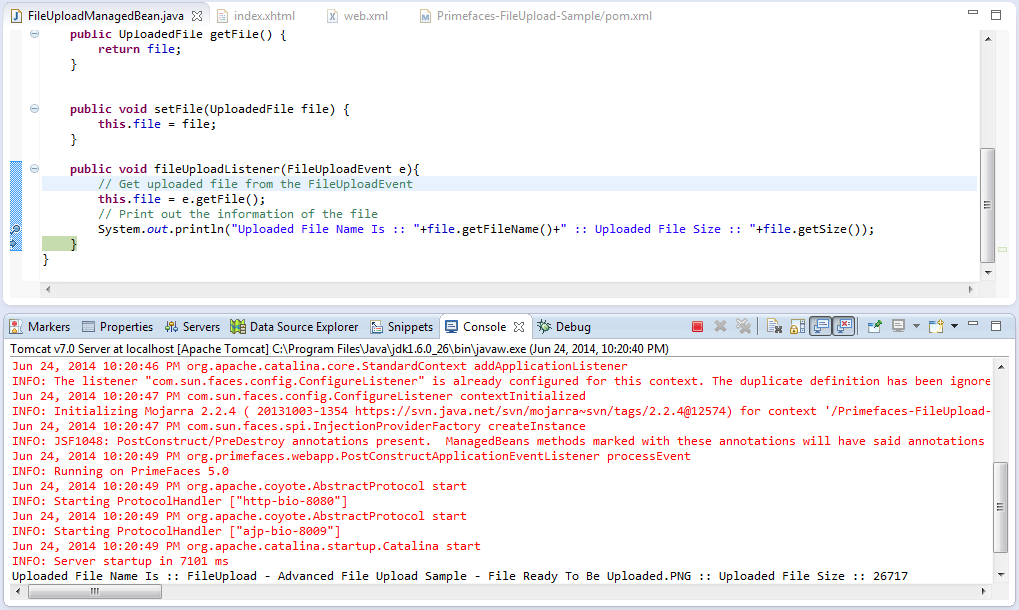fileupload trong PrimeFaces