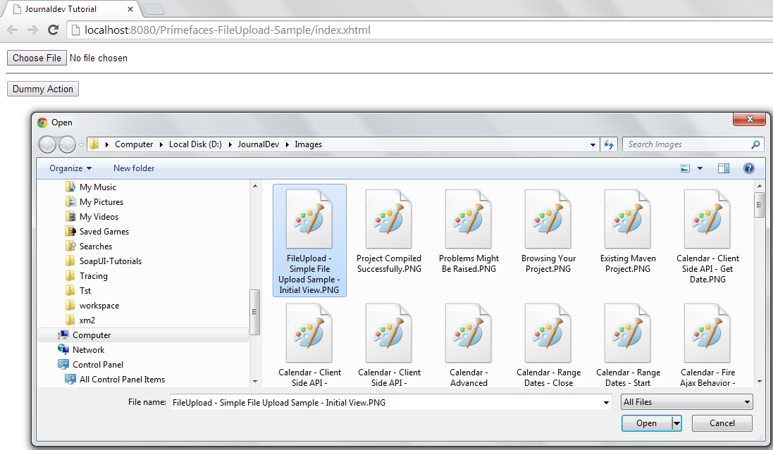 fileupload trong PrimeFaces