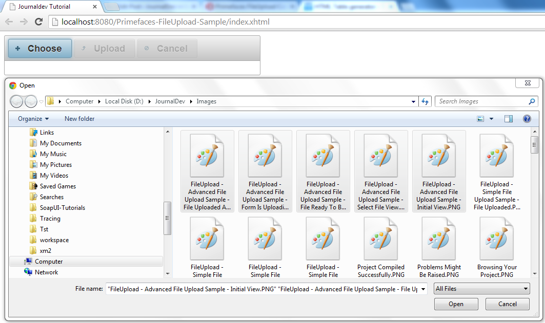fileupload trong PrimeFaces