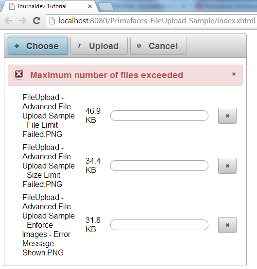 fileupload trong PrimeFaces