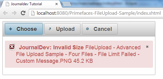 fileupload trong PrimeFaces