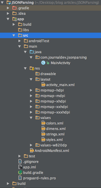 android json parsing project