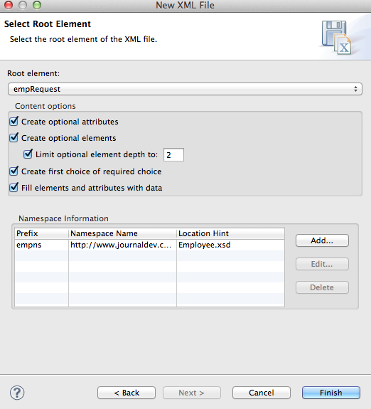 Hướng dẫn tạo XML từ XSD trong Eclipse