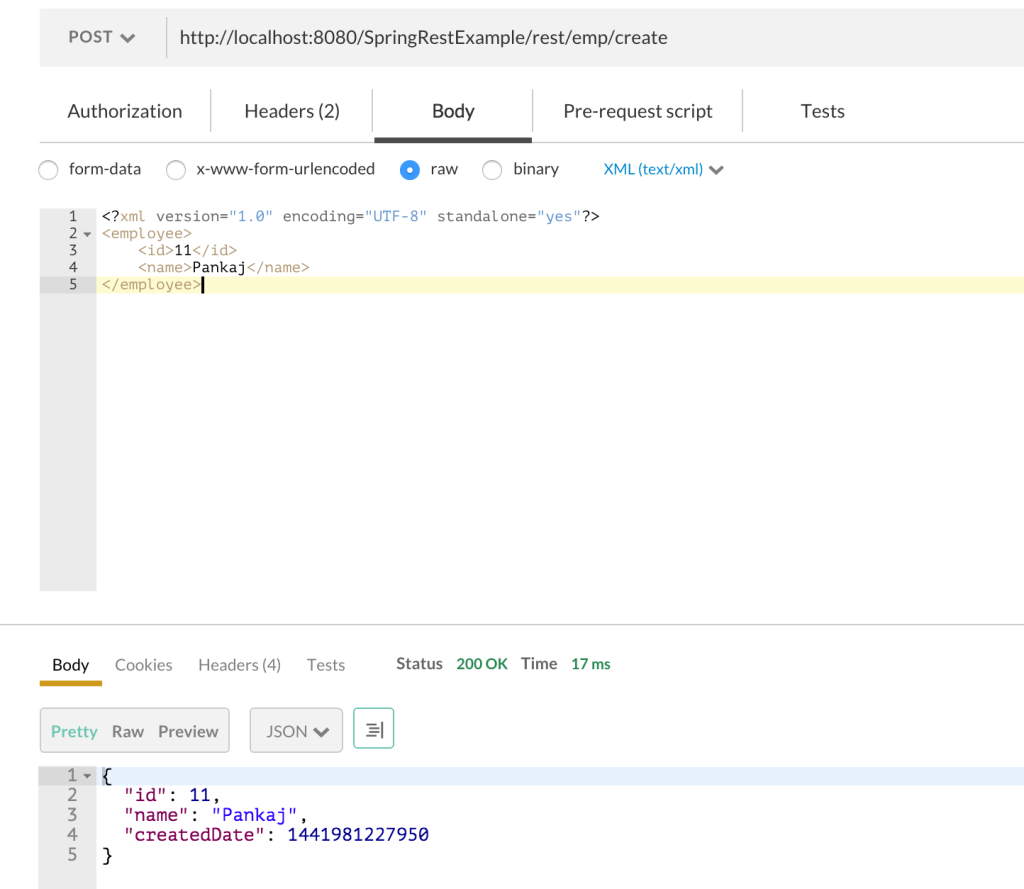 Hỗ trợ cả XML và JSON với Spring