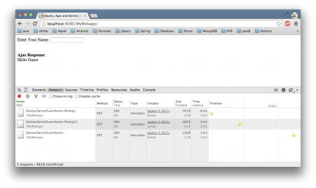 Ví dụ jQuery AJAX với JSP Servlet trong Java