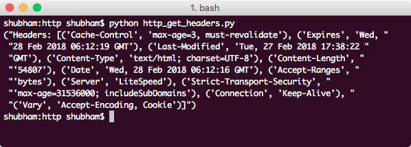 python get all headers