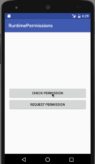 android runtime permission output