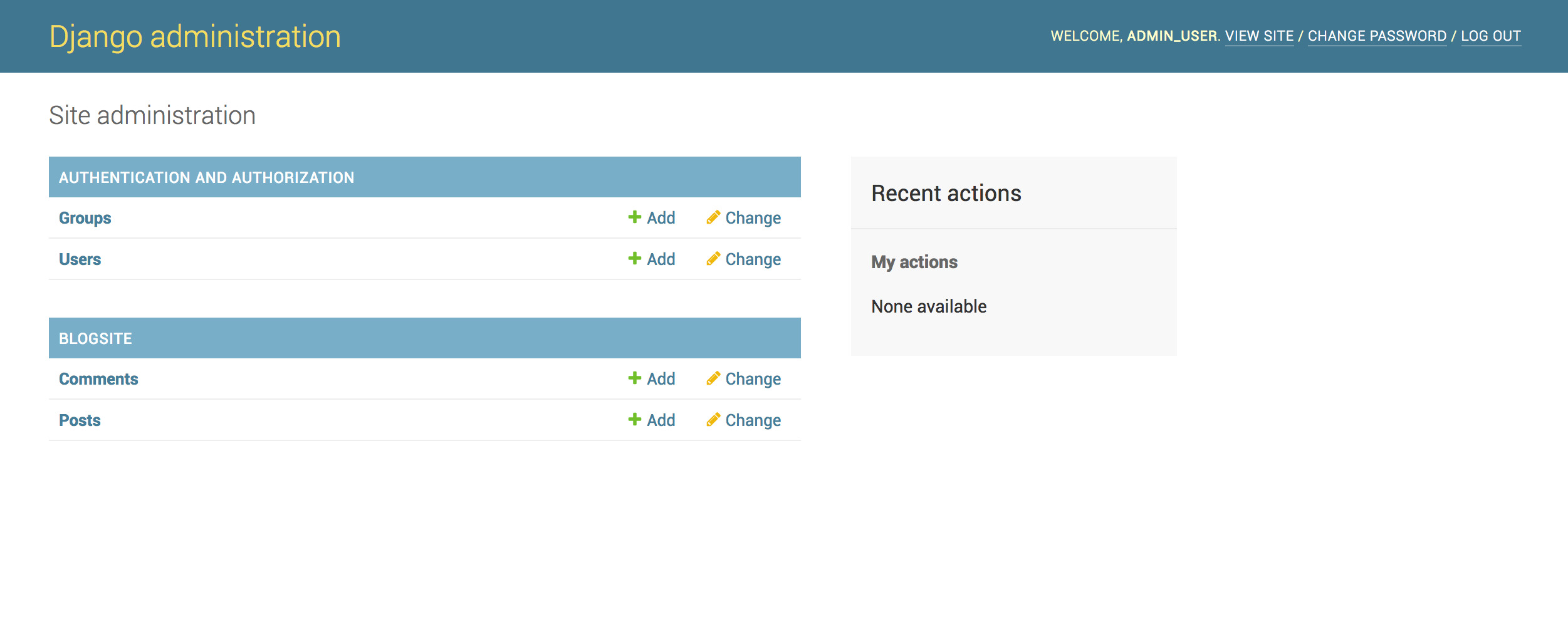 django admin models added