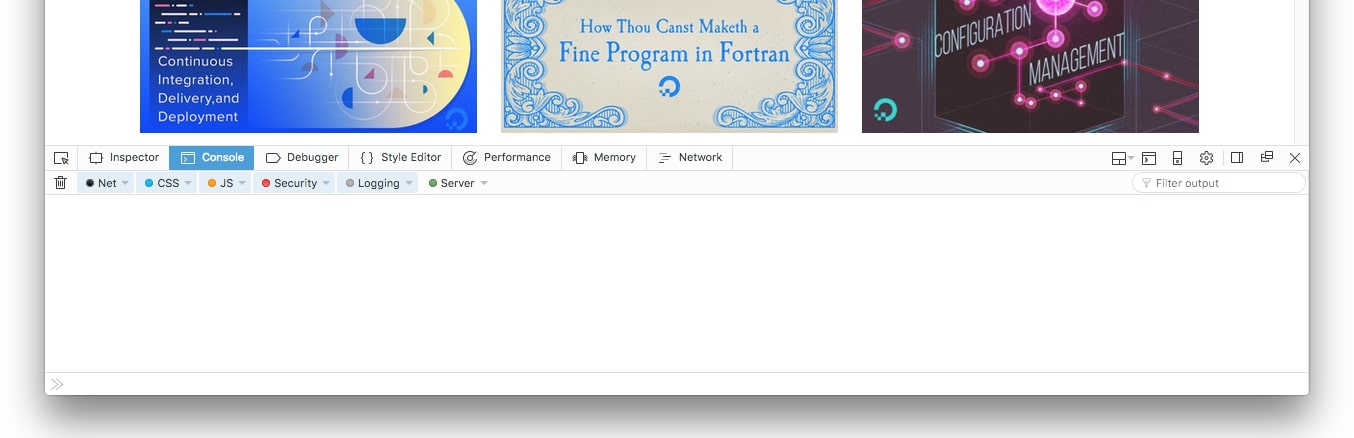 firefox web console tray