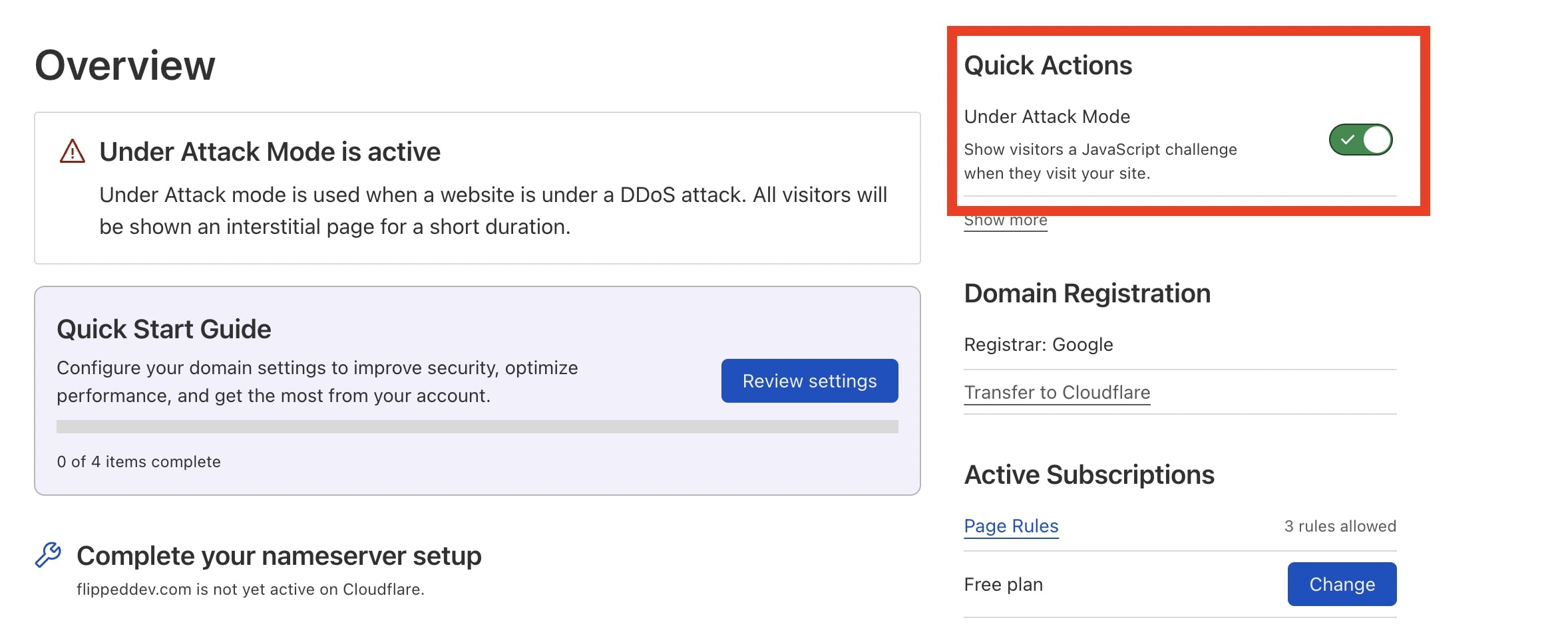 cloudflare enable uam
