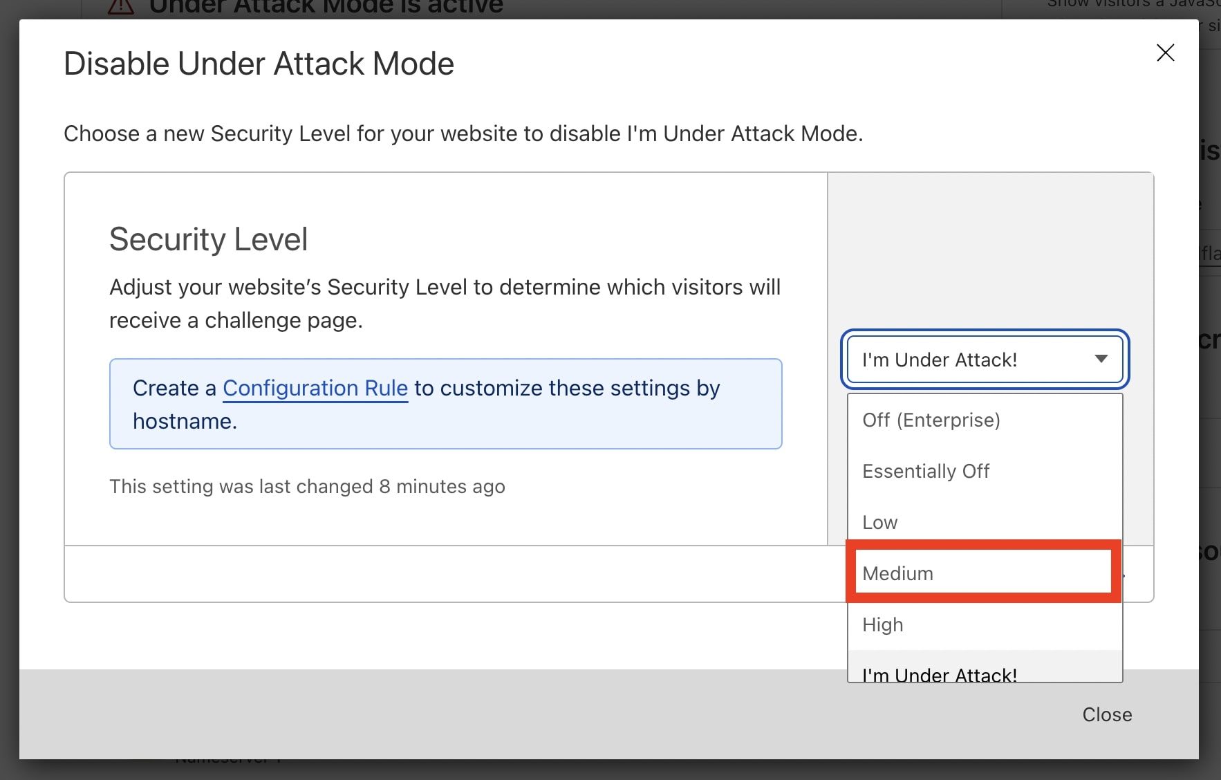 cloudflare disable uam