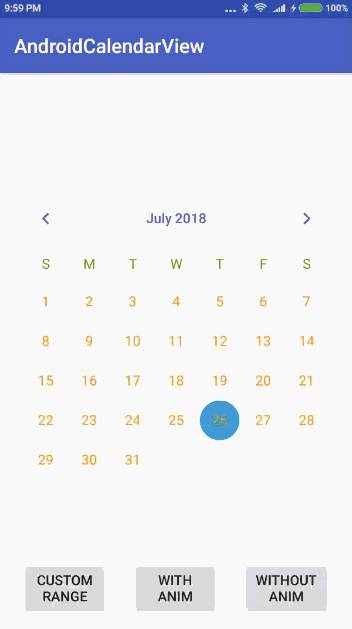 Android Calendar View