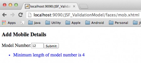 JSF xác thực với thẻ validator và custom validator