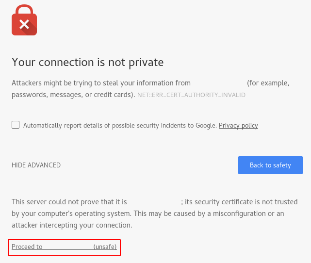 Cách bỏ qua thông báo về chứng chỉ SSL tự ký cho Nginx