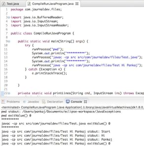 compile run java program from java program eclipse
