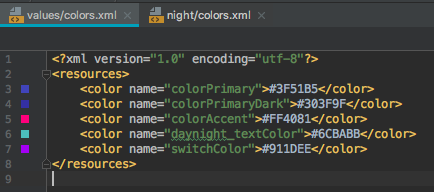 Code tích hợp theme DayNight trong Android