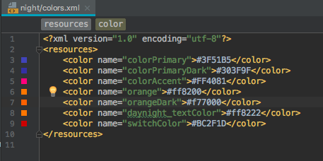 Code tích hợp theme DayNight trong Android